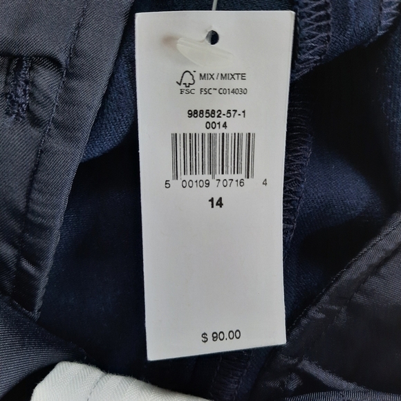 🛍 Banana Republic Factory Sloan Slim Pant navy blue trouser 988582 size 14 - Picture 11 of 14